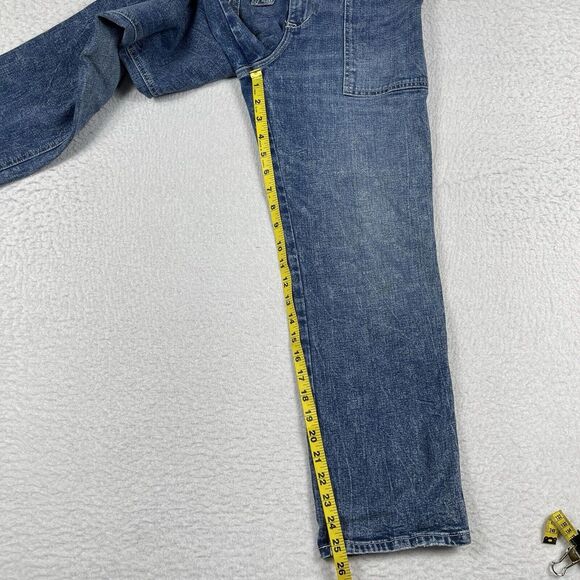 Abercrombie & Fitch Jeans Womens 29/8 Blue Denim Ultra High Rise Straight Belted - Picture 7 of 13